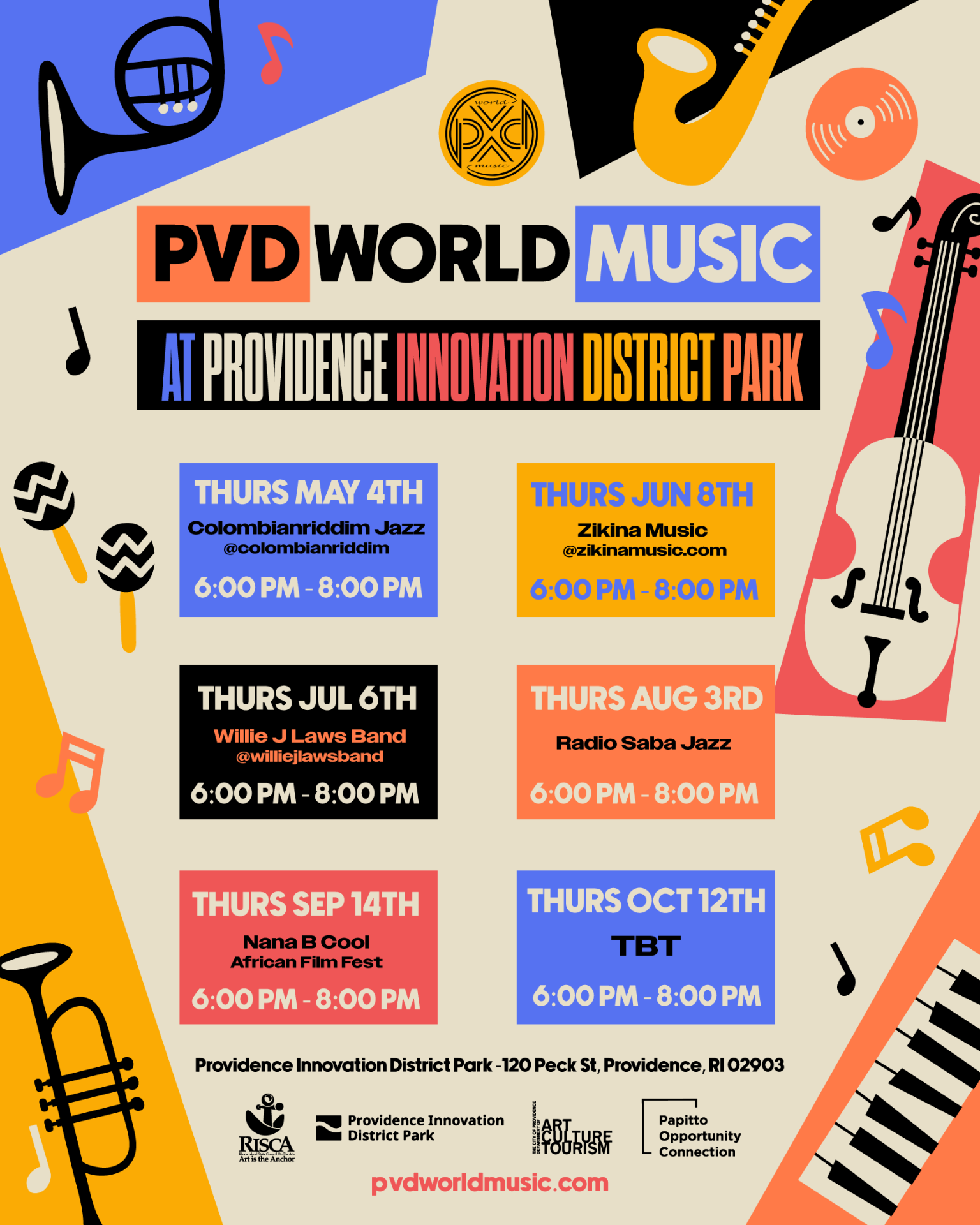 PVD World Music in the Park Willie J Laws Band